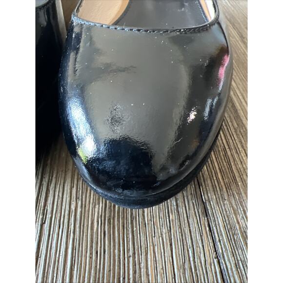 Tod's womens us 5 Black Patent Leather Ankle Strap Platform Wedge Pumps Sz 35.5 - Picture 9 of 14